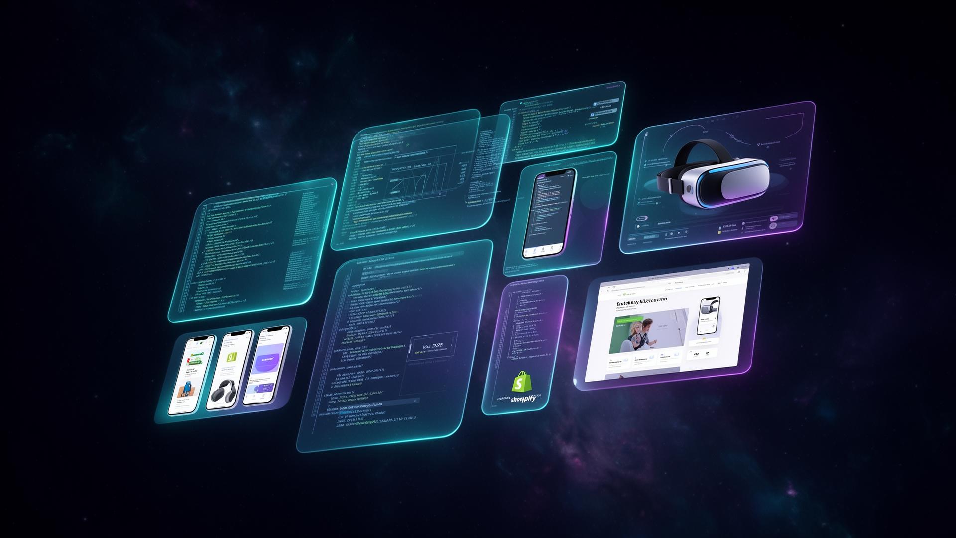 Multi-screen showcase of digital products built by Digital Launchers